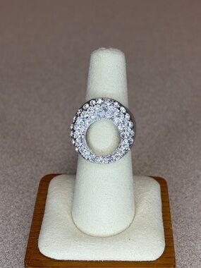 Camille Lucie Sparkling Cut-Out White CZ Circle Ring